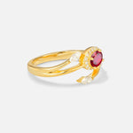 Oval Cut Ruby Engagement Ring with Halo and Marquise Side Stones - Additional view