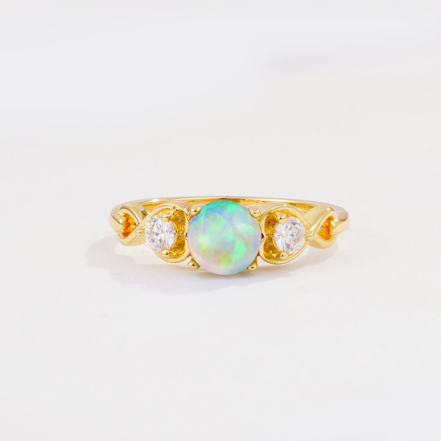SR10658 Fire Opal Ring - Yellow-Gold