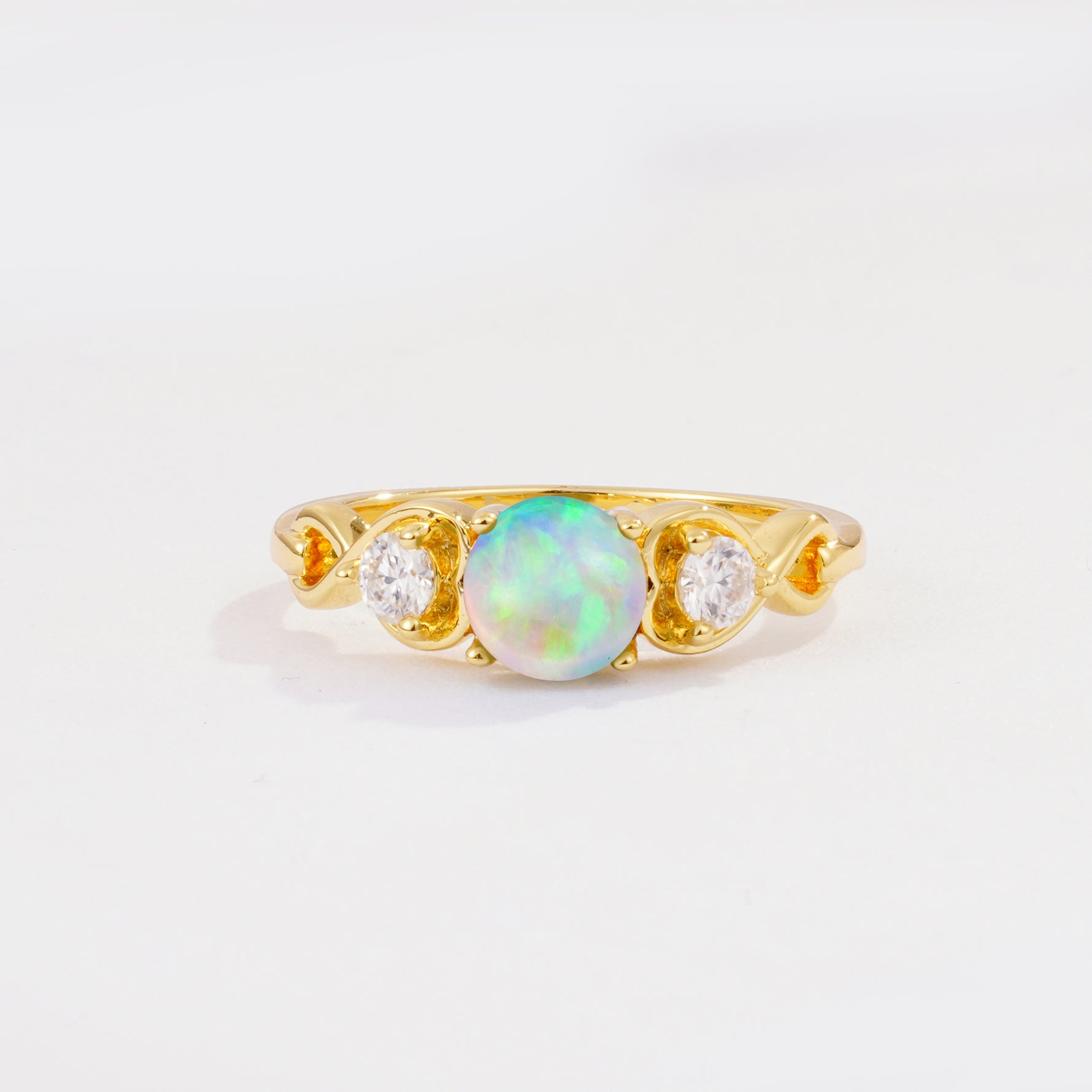 SR10658 Fire Opal Ring - Yellow-Gold