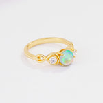 SR10658 Fire Opal Ring - White-Gold