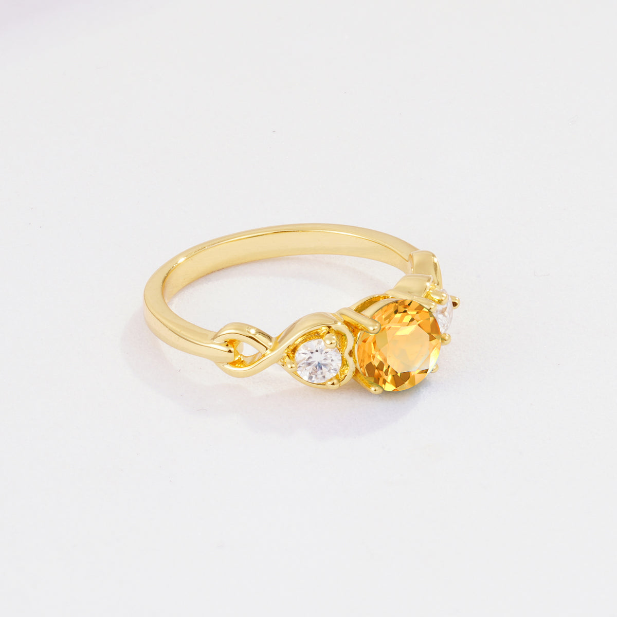 SR10658 Citrine Ring - White-Gold