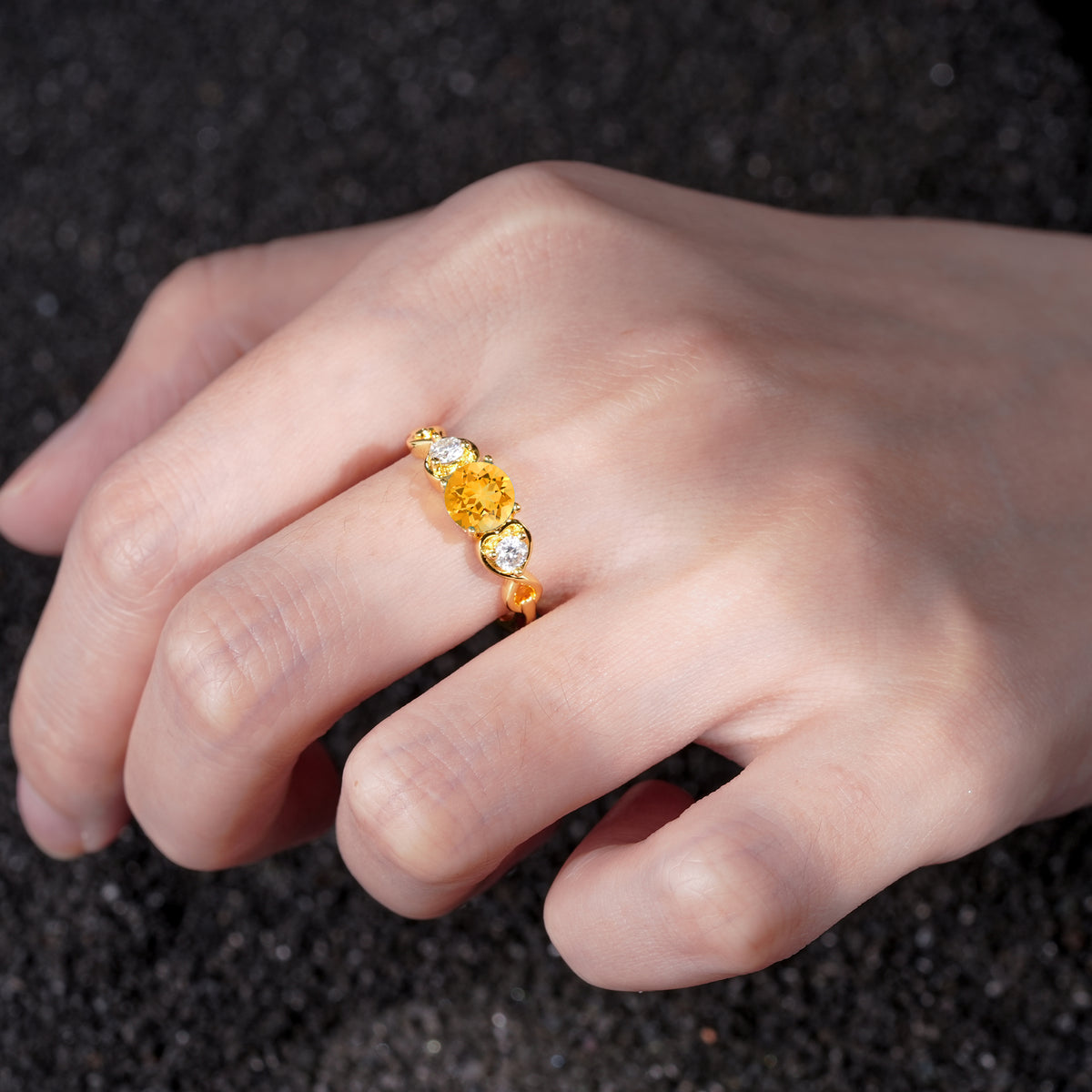 SR10658 Citrine Ring - Rose-Gold