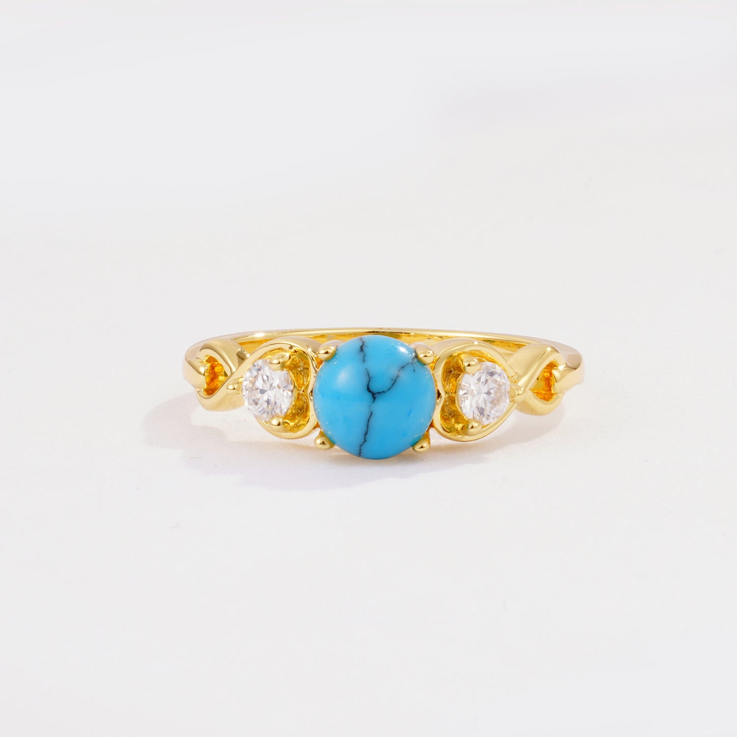 SR10658 Turquoise Ring - Yellow-Gold