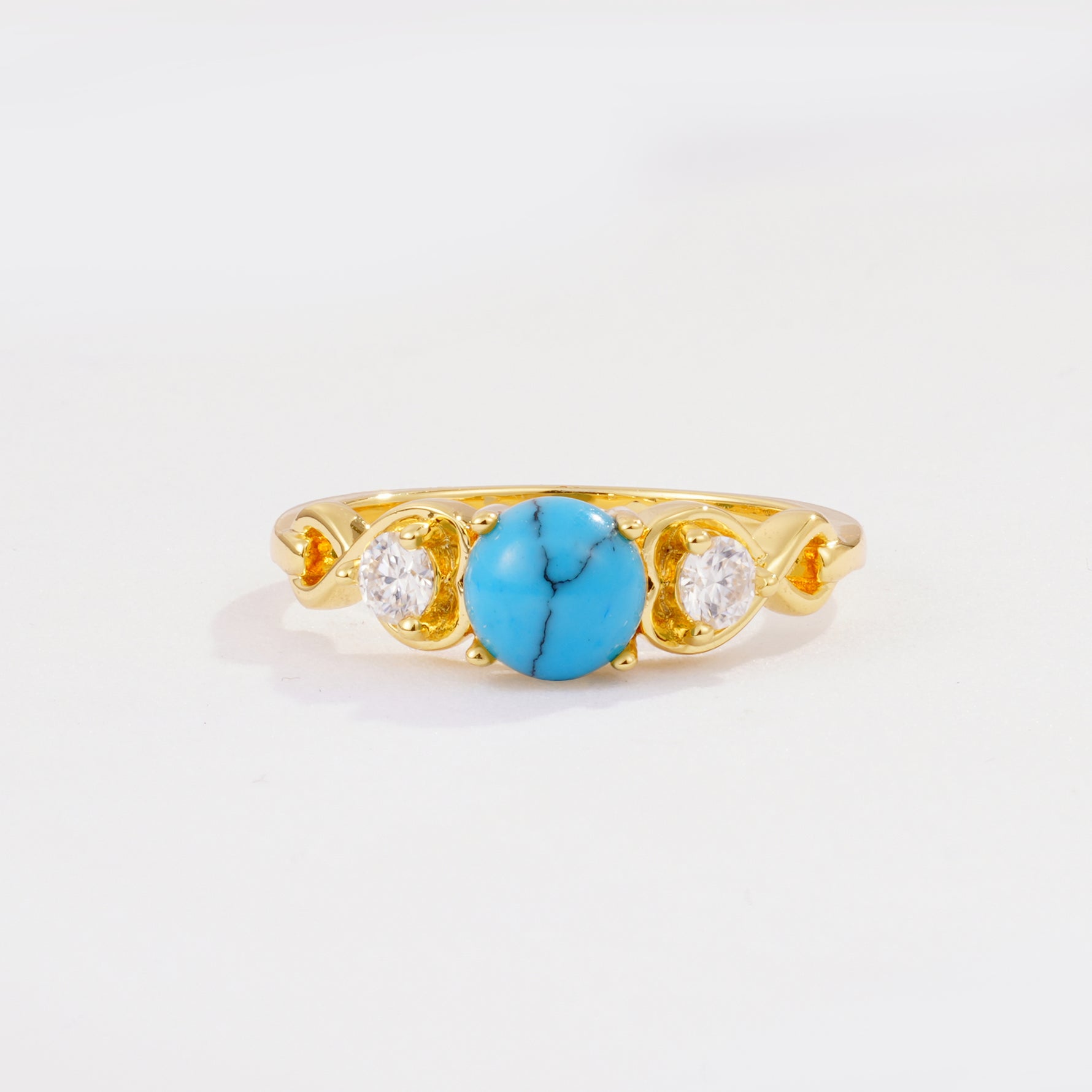SR10658 Turquoise Ring - Yellow-Gold
