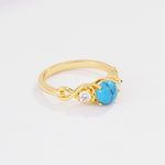 SR10658 Turquoise Ring - White-Gold