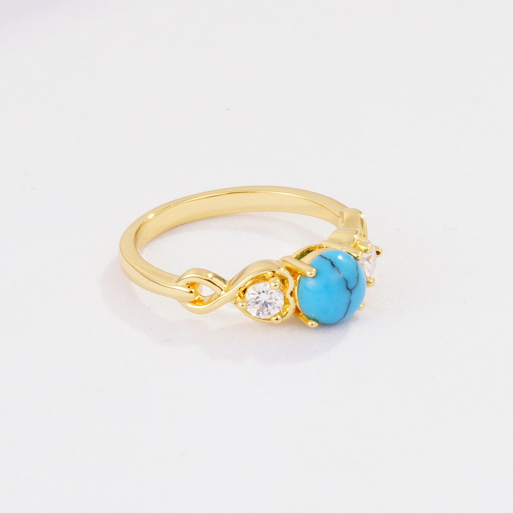 SR10658 Turquoise Ring - White-Gold