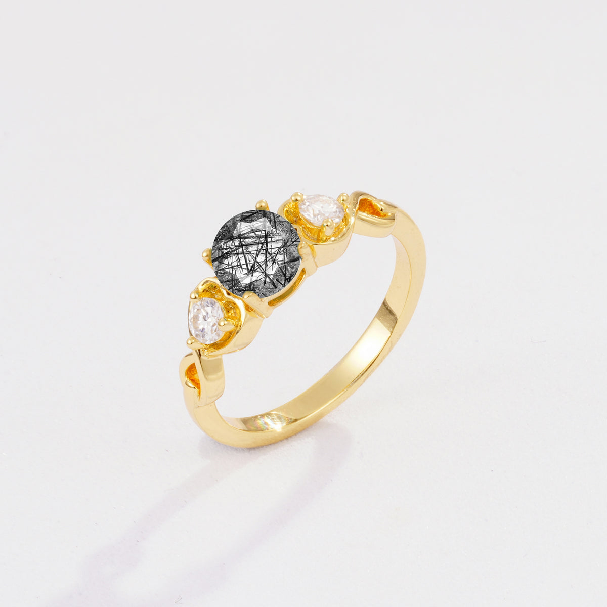 SR10658 Black Rutilated Quartz Ring - Additional view