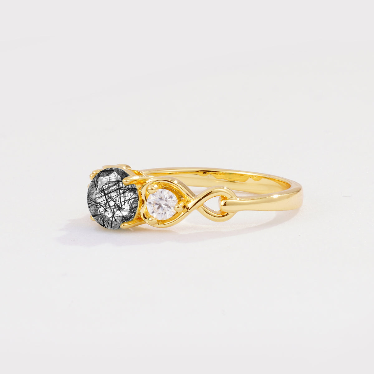 SR10658 Black Rutilated Quartz Ring - Additional view