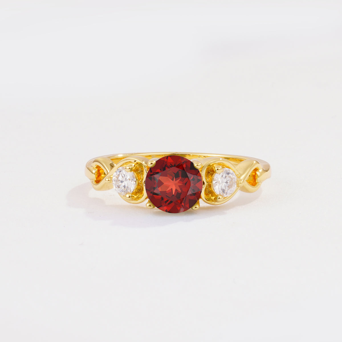 SR10658 Garnet Ring - Yellow-Gold
