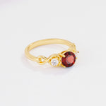 SR10658 Garnet Ring - White-Gold