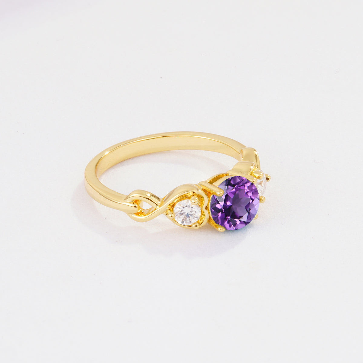 SR10658 Amethyst Ring - White-Gold