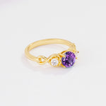 SR10658 Amethyst Ring - White-Gold