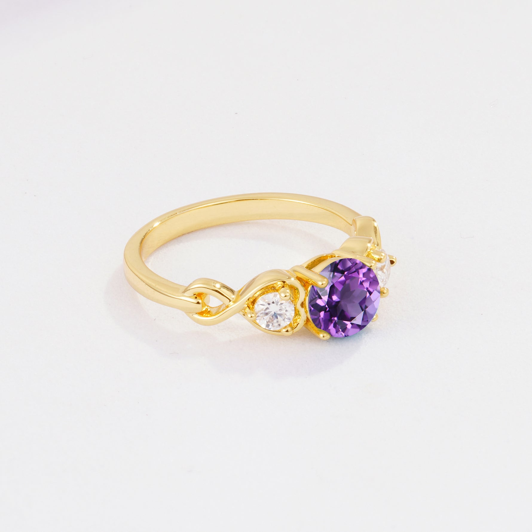 SR10658 Amethyst Ring - White-Gold