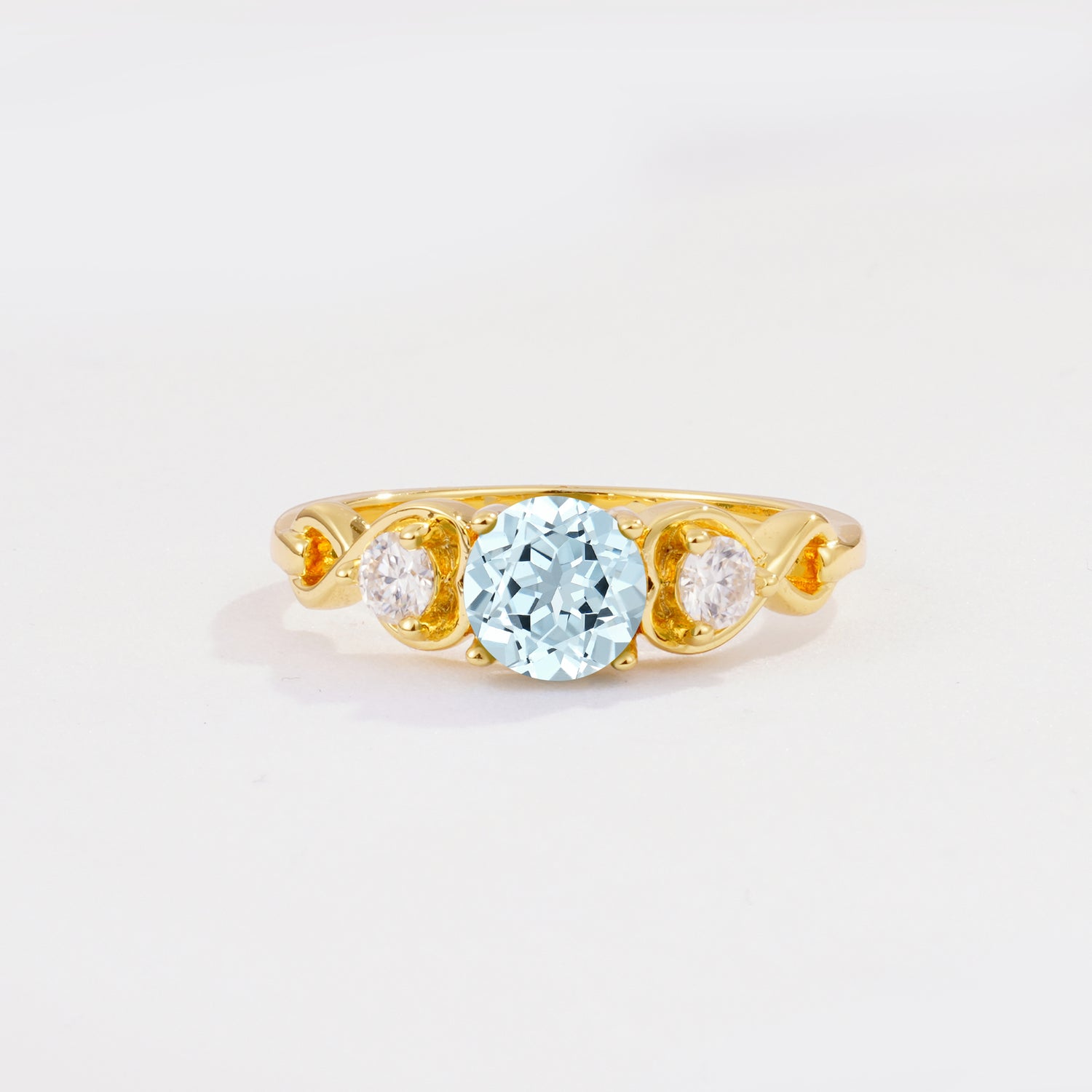 SR10658 Aquamarine Ring - Yellow-Gold