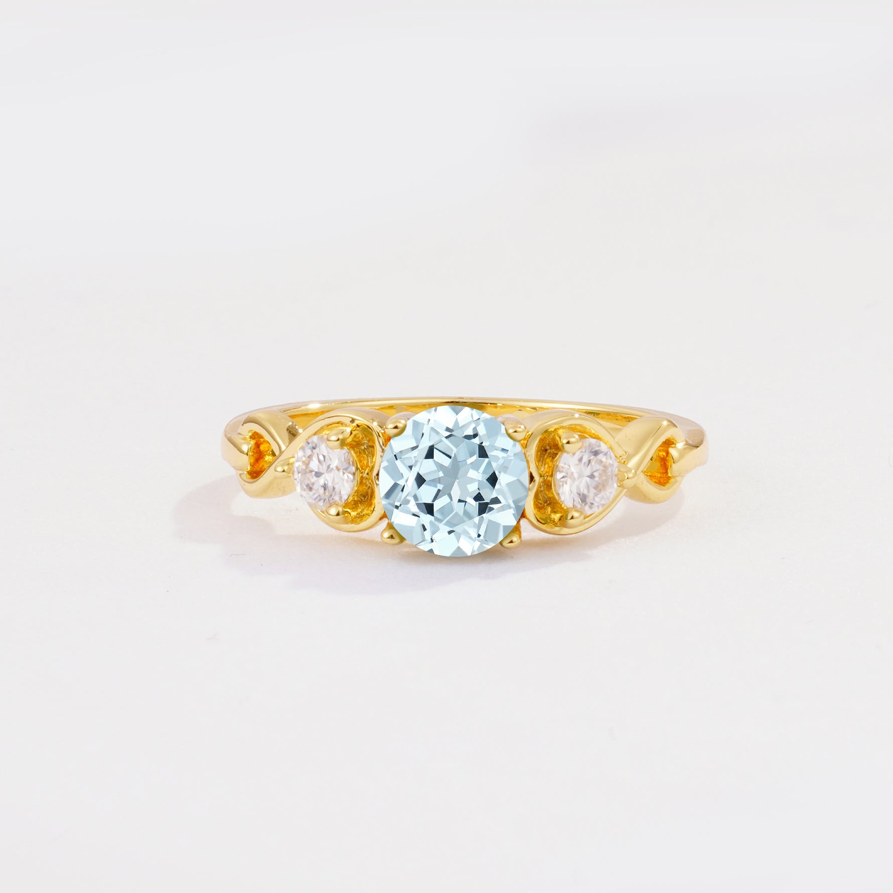SR10658 Aquamarine Ring - Yellow-Gold
