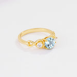 SR10658 Aquamarine Ring - White-Gold