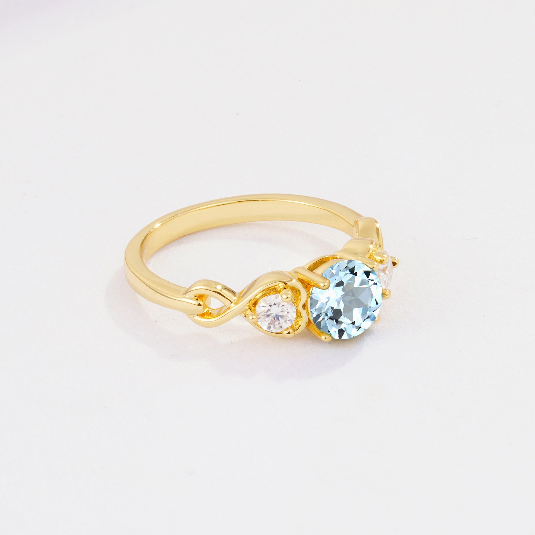 SR10658 Aquamarine Ring - White-Gold