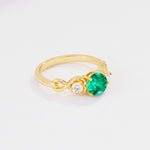 SR10658 Emerald Ring - White-Gold