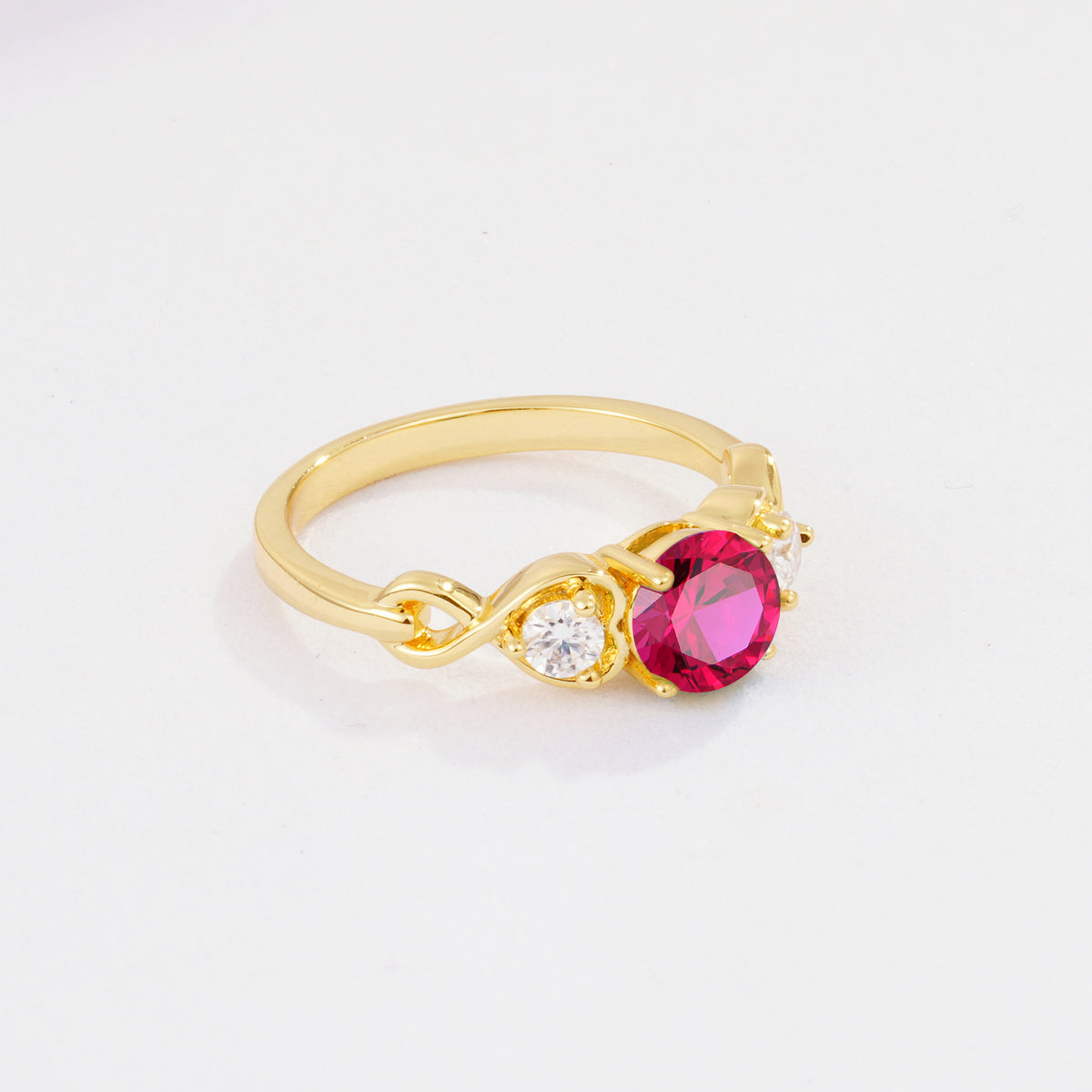 SR10658 Ruby Ring - White-Gold