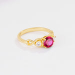 SR10658 Ruby Ring - White-Gold