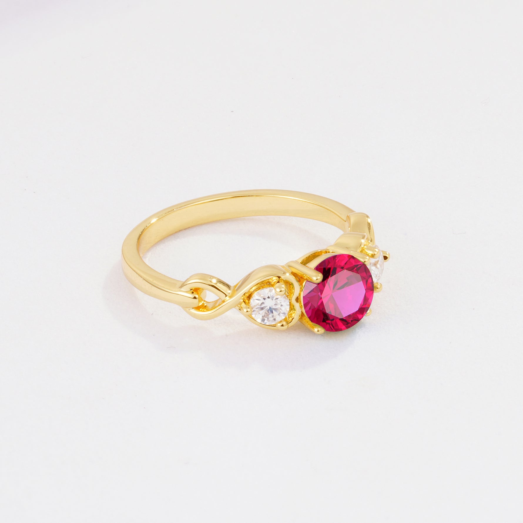 SR10658 Ruby Ring - White-Gold