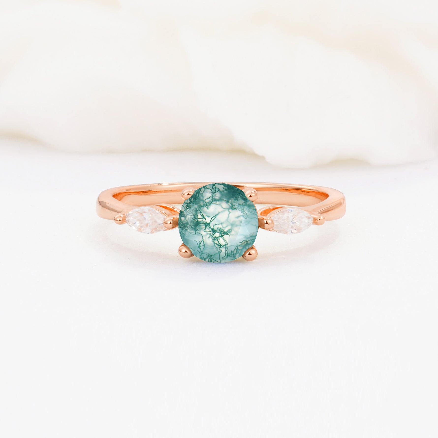 SR10909 Moss Agate Ring - Additional view