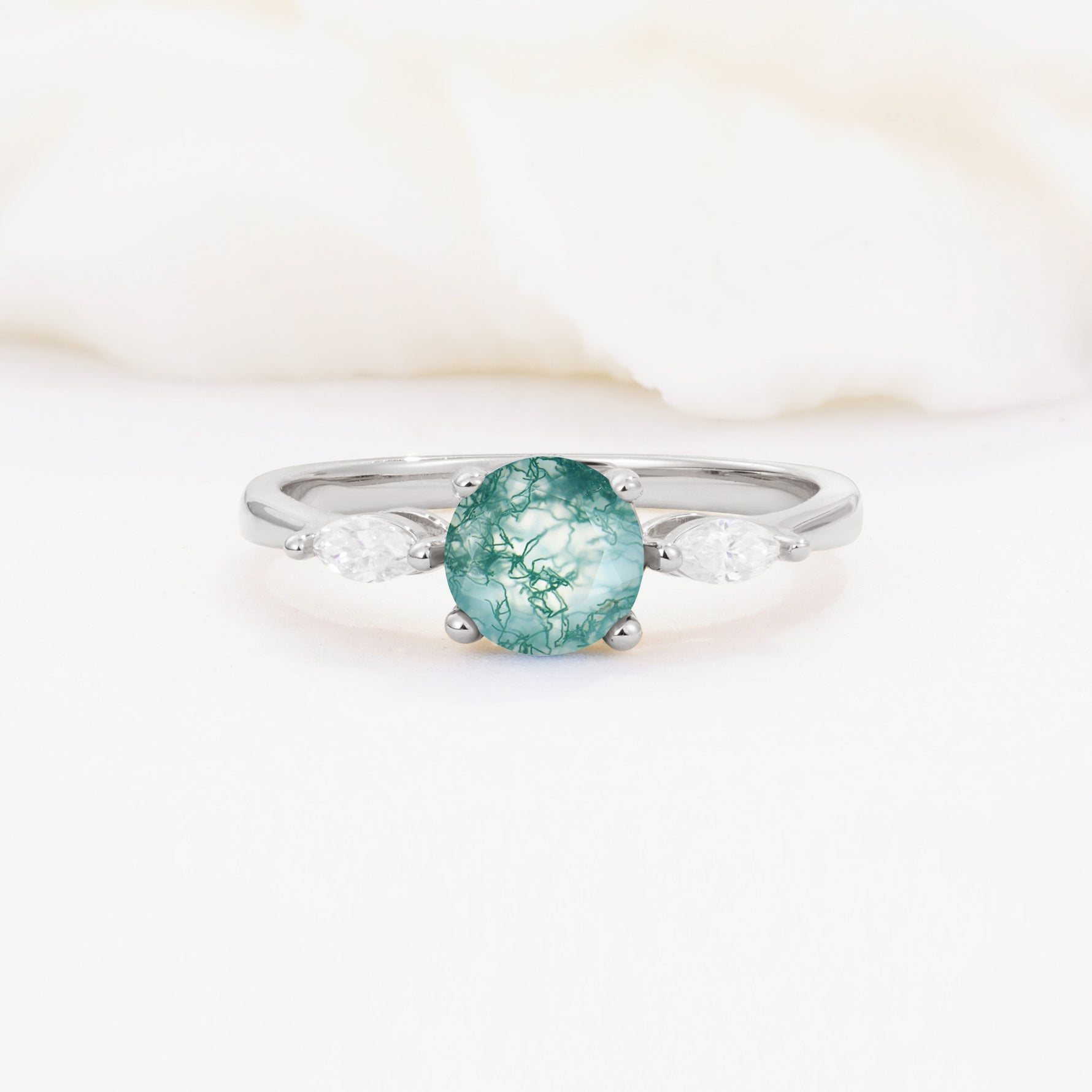SR10909 Moss Agate Ring - Additional view