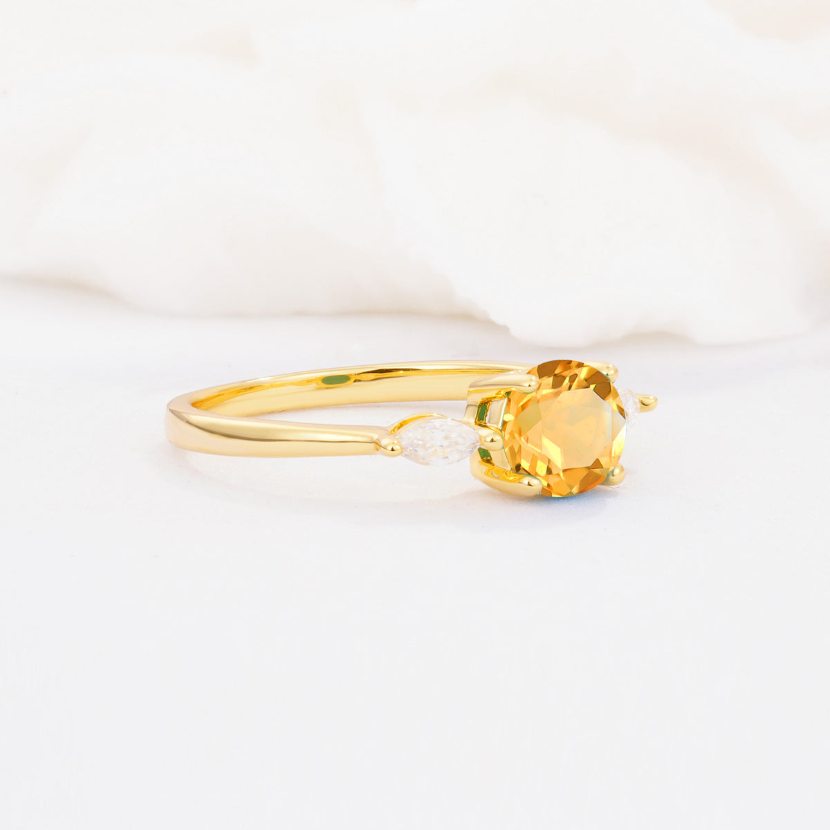 SR10909 Citrine Ring - White-Gold