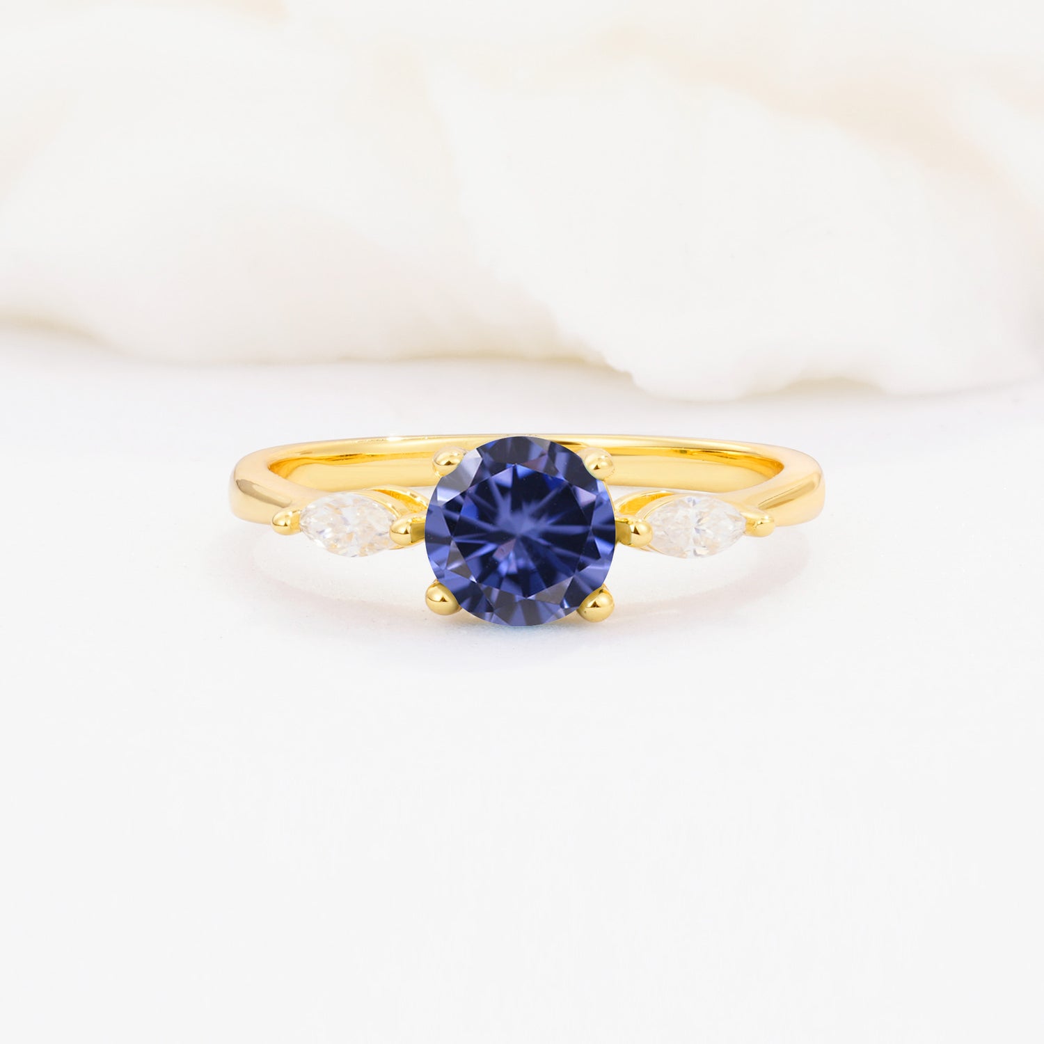 SR10909 Tanzanite Ring - Yellow-Gold