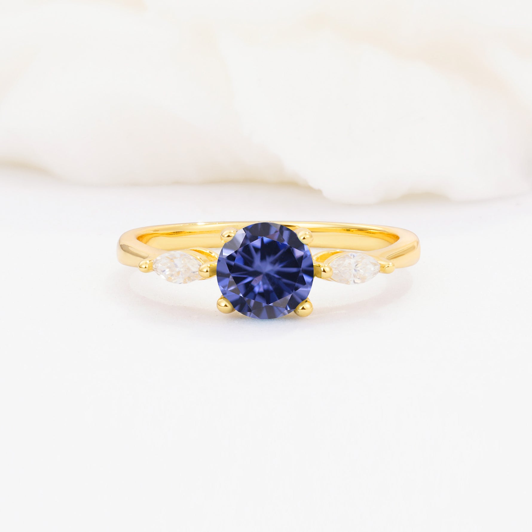 SR10909 Tanzanite Ring - Yellow-Gold