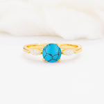 SR10909 Turquoise Ring - Yellow-Gold
