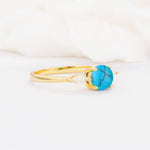 SR10909 Turquoise Ring - White-Gold