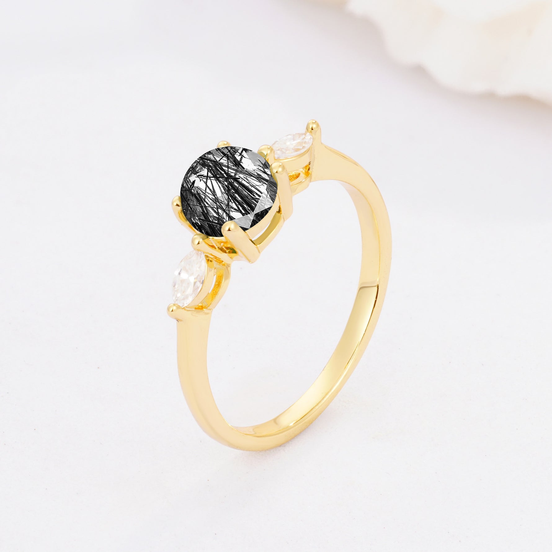 SR10909 Black Rutilated Quartz Ring - Additional view