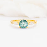 SR10909 Moss Agate Ring - Yellow-Gold