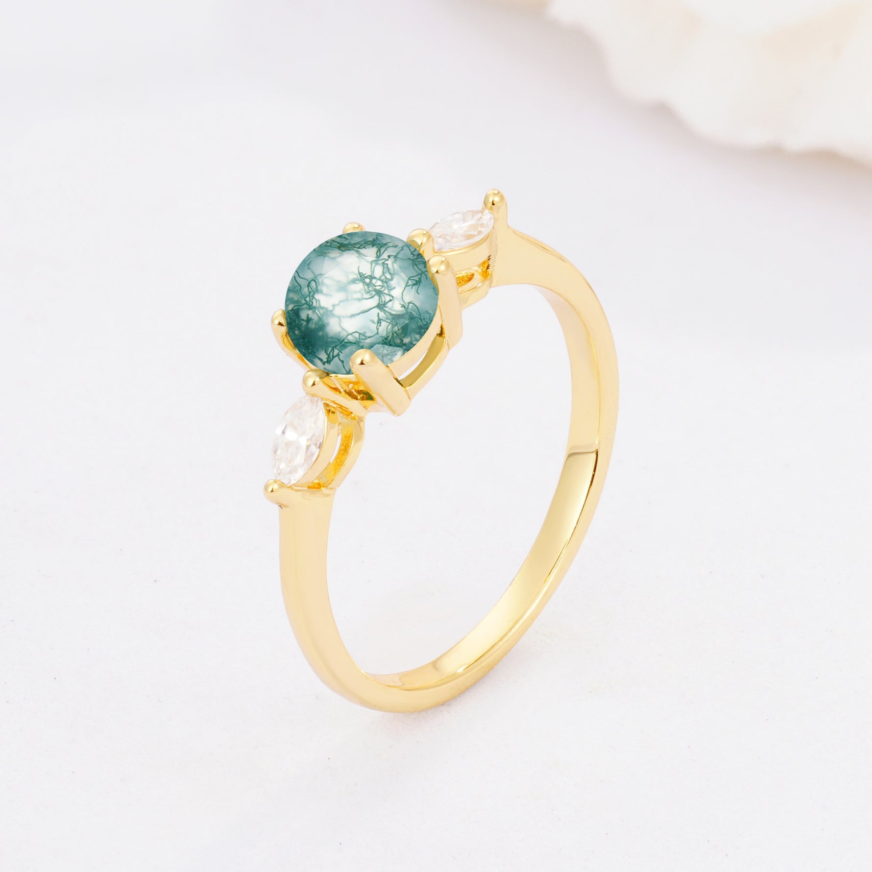 SR10909 Moss Agate Ring - Additional view