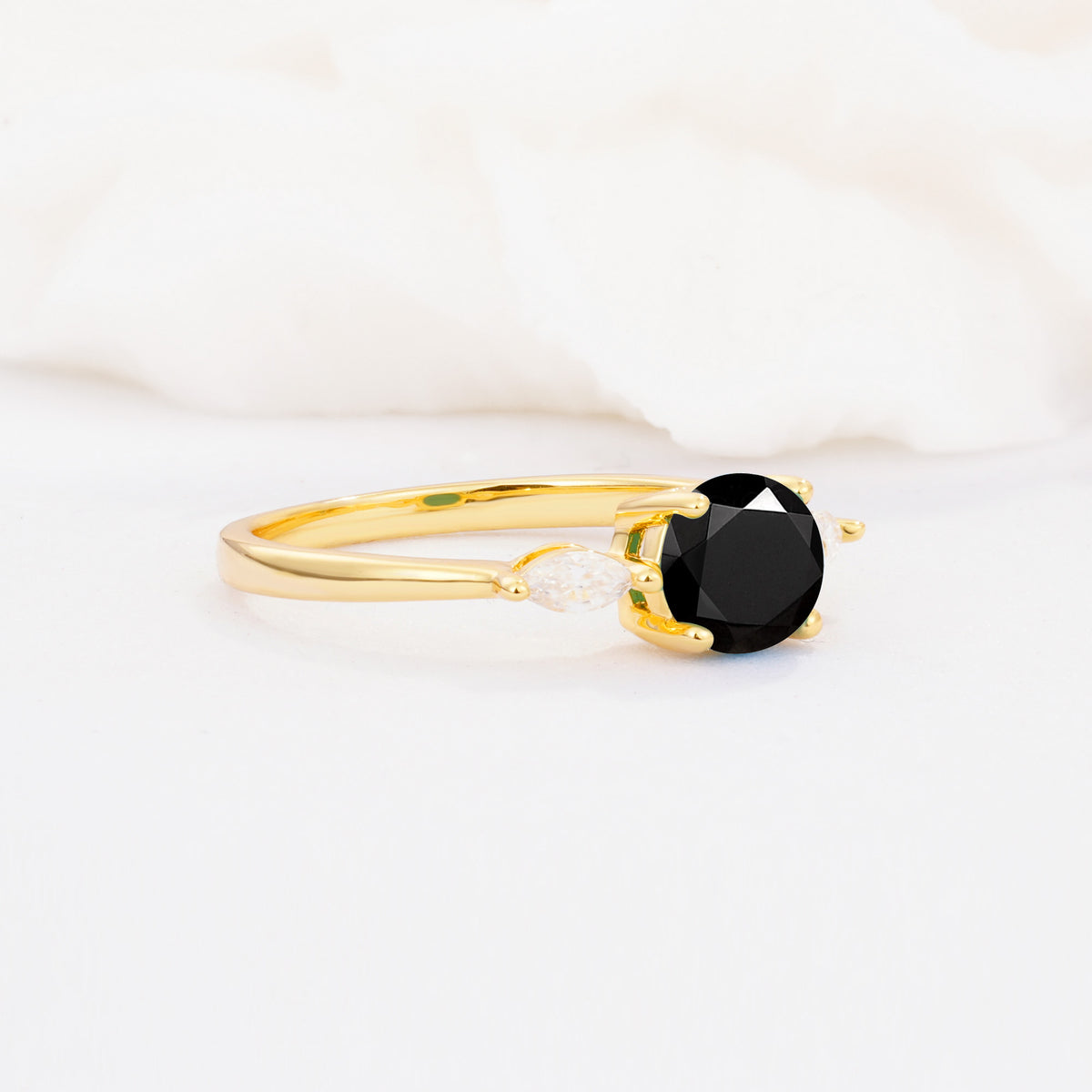 SR10909 Black Onyx Ring - White-Gold