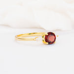 SR10909 Garnet Ring - White-Gold