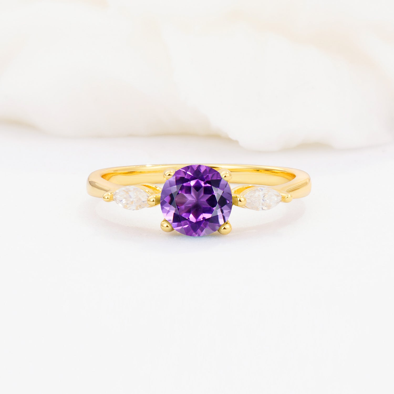 SR10909 Amethyst Ring - Yellow-Gold