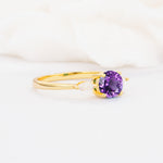 SR10909 Amethyst Ring - White-Gold