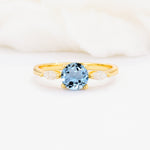 SR10909 Aquamarine Ring - Yellow-Gold
