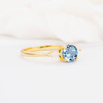 SR10909 Aquamarine Ring - White-Gold