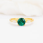 SR10909 Emerald Ring - Yellow-Gold