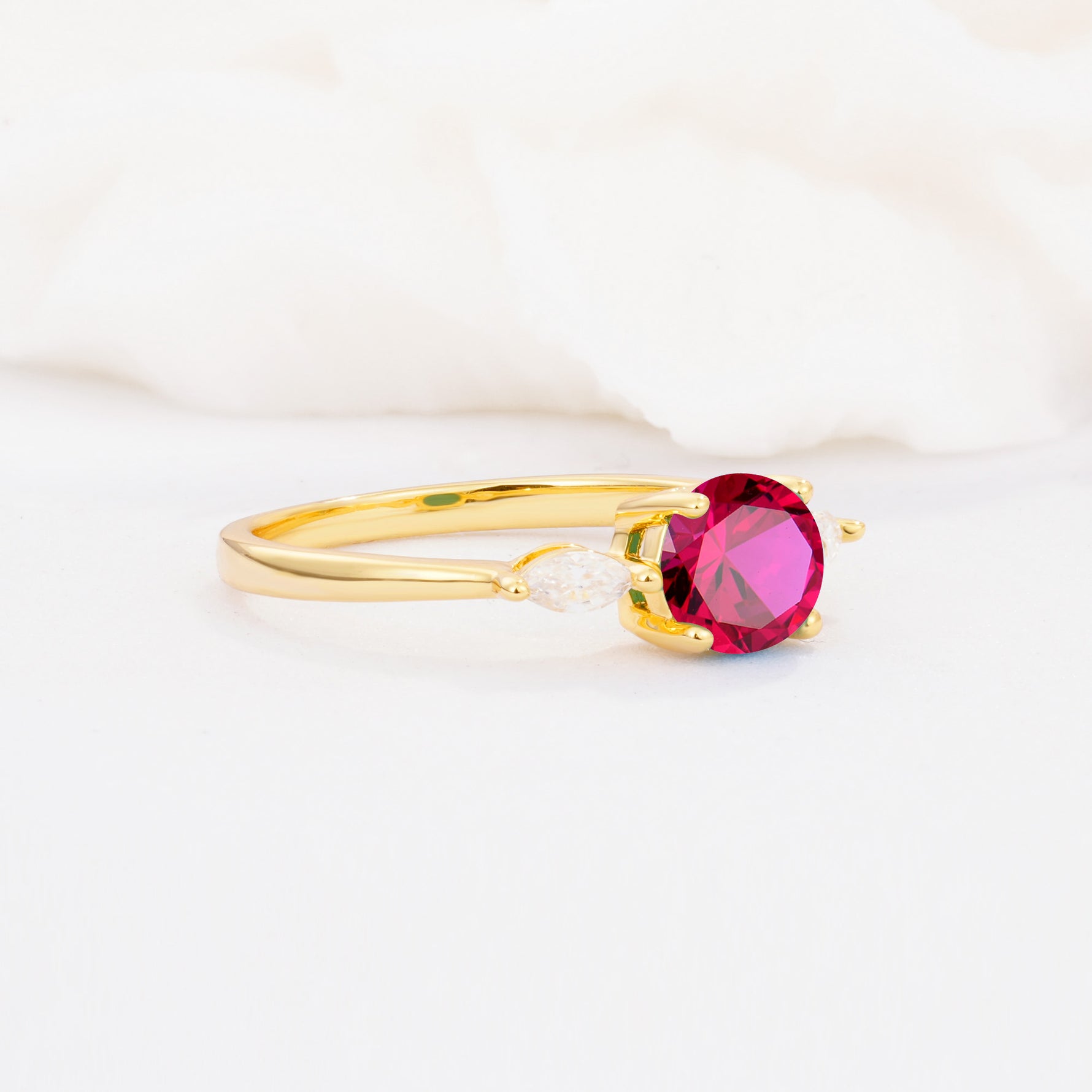 SR10909 Ruby Ring - White-Gold