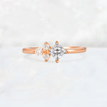 Princess Cut Lab Diamond Asymmetrical Cluster Side Stone Engagement Ring - Additional view
