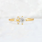 Princess Cut Moissanite Asymmetrical Cluster Side Stone Engagement Ring - Additional view