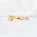 Princess Cut Moissanite Asymmetrical Cluster Side Stone Engagement Ring - Additional view