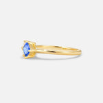 Princess Cut Sapphire Asymmetrical Cluster Side Stone Engagement Ring - Additional view