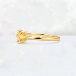Princess Cut Citrine Asymmetrical Cluster Side Stone Engagement Ring - Additional view