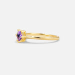 Princess Cut Amethyst Asymmetrical Cluster Side Stone Engagement Ring - Additional view