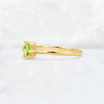 Princess Cut Peridot Asymmetrical Cluster Side Stone Engagement Ring - Additional view